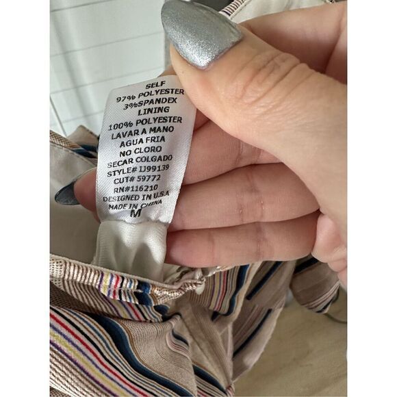 Hot Miami Styles pinstripe strappy jumpsuit flutter sleeves slit legs medium - Picture 13 of 13